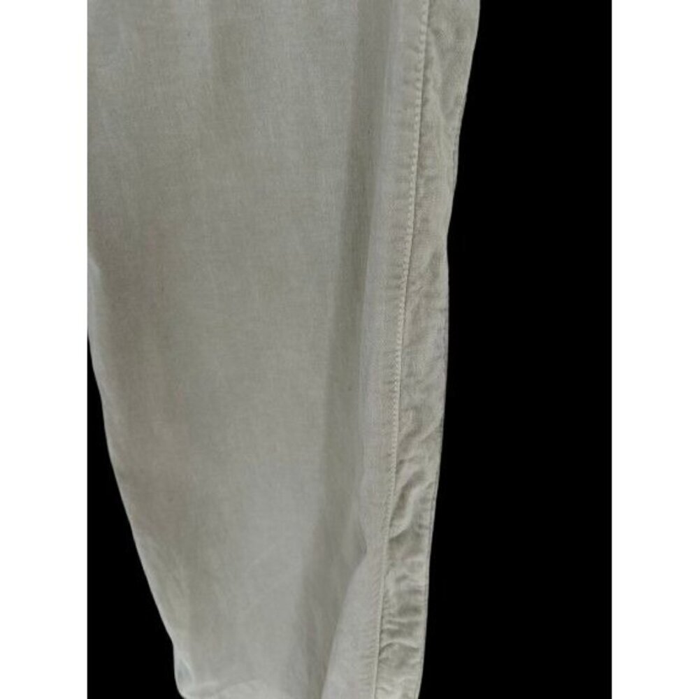 James Perse Bell Bottom Pants High Rose Velvet Stripe Cotton Off-White/Gray Size - Picture 9 of 15